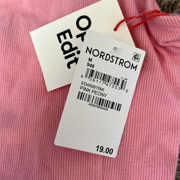 NWT Open Edit Nordstrom Pink Ribbed Body Suit - Picture 3 of 3